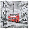 vidaXL Zložljiv paravan 200x170 cm londonski avtobus črn in bel