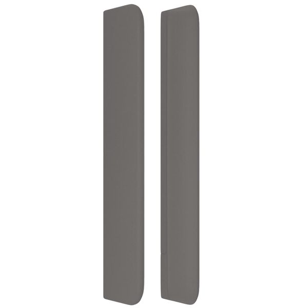 vidaXL Vzglavje z ušesi sivo 183x16x118/128 cm umetno usnje