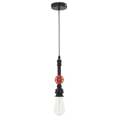 vidaXL Viseča svetilka v obliki pipe črna E27