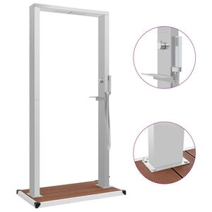 vidaXL Zunanji tu&scaron; s podstavkom WPC nerjaveče jeklo