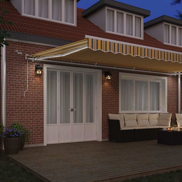 vidaXL Retraktilna tenda večbarvno 600 &times; 300 cm Poliester in kovina