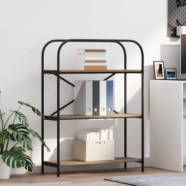 vidaXL Knjižna polica Umetni hrast 80 x 30 x 109 cm Konstruiran les