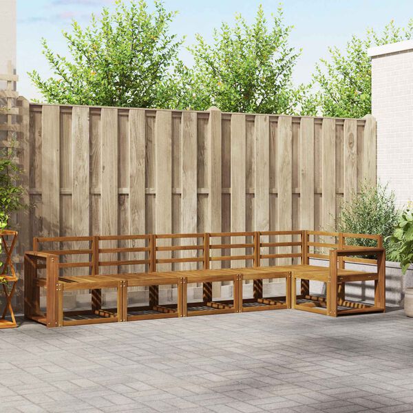 vidaXL Zunanja garnitura za sedenje 6 pcs Naravna Masiven les akacije