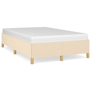 vidaXL Posteljni okvir brez vzmetnice krem 120x200 cm blago