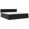vidaXL Postelja z dodatnim prostorom za shranjevanje in vzmetnico Črna