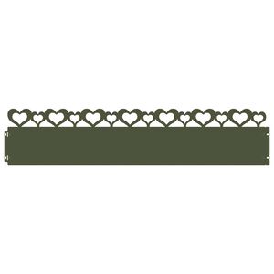 vidaXL Robniki za trato 10 kos 103 x 0,05 x 22 cm Jeklo Olivno zelena