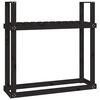 vidaXL Stojalo za drva črno 110x35x108,5 cm trdna borovina