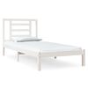 vidaXL Posteljni okvir brez vzmetnice bel 90x190 cm trdna borovina
