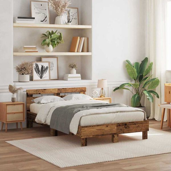 vidaXL Konstrukcija postelje Star les 120 x 190 cm Konstruiran les