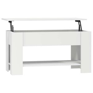 vidaXL Klubska mizica bela 101x49x52 cm konstruiran les
