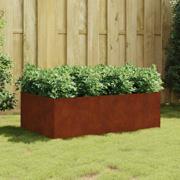 vidaXL Vrtna visoka greda 120x80x40 cm corten jeklo