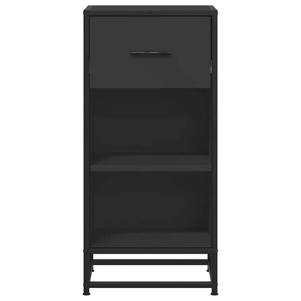 vidaXL Komoda črna 35,5x35x76 cm inženirski les in kovina