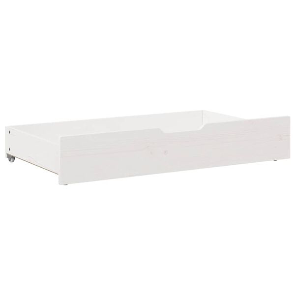 vidaXL Predal za posteljo 2 kosa bel 95x55x17 cm trdna borovina