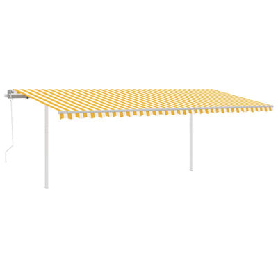 vidaXL Avtomatska tenda LED + senzor 6x3 m rumena in bela