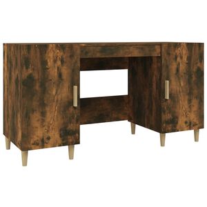 vidaXL Pisalna miza dimljeni hrast 140x50x75 cm inženirski les