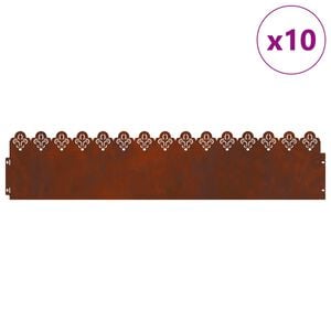 vidaXL Robniki za trato 10 pcs Rjav 103 x 0,05 x 22 cm