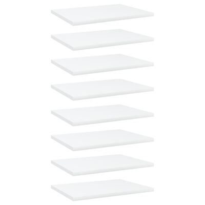 vidaXL Dodatne police za omaro 8 kosov bele 40x30x1,5 cm iverna plošča