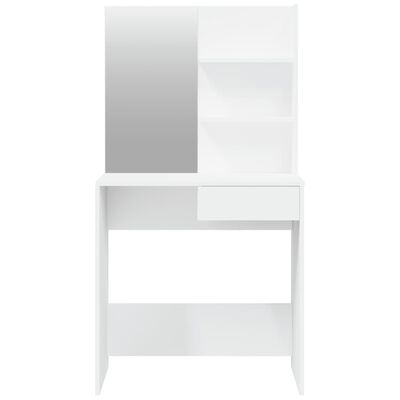 vidaXL Toaletna mizica z ogledalom bela 74,5x40x141 cm