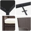 vidaXL Komplet za jedilnico v vrtu z blazino 7 pcs Rjava poli ratan