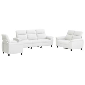 vidaXL Kavčna garnitura 3 pcs Bela Blago