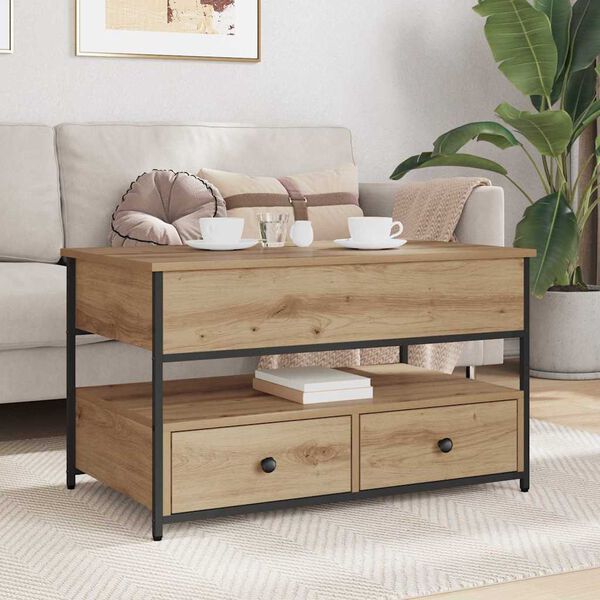 vidaXL Klubska miza Umetni hrast 85 x 50 x 50 cm Konstruiran les