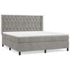 vidaXL Box spring postelja z vzmetnico svetlo siva 160x200 cm žamet