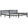 vidaXL Posteljni okvir s 4 predali temno siva borovina 200x200 cm