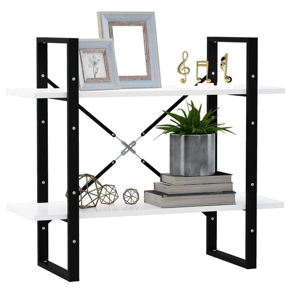 vidaXL Knjižna omara 2-nadstropna bela 80x30x70 cm iverna plošča