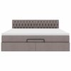 vidaXL Otomanski posteljni okvir z vzmetnico taupe 160x200 cm blago