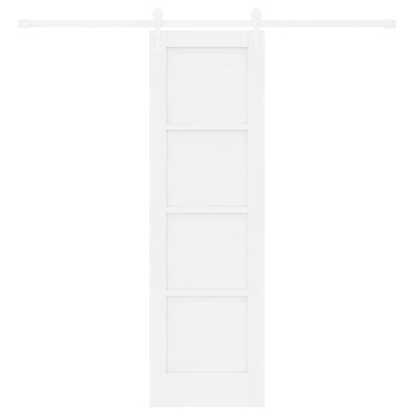 vidaXL Drsna vrata ORKDAL Bela 61 x 198,5 cm Masivno borovo les