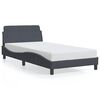 vidaXL Posteljni okvir Dover temno siv 100x200 cm žamet