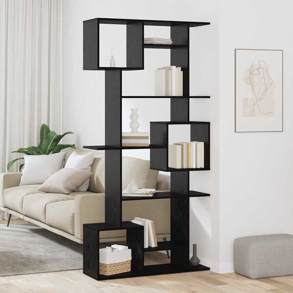 vidaXL Knjigovni omar Črna Orehovina 92 x 29 x 188 cm Konstruiran les