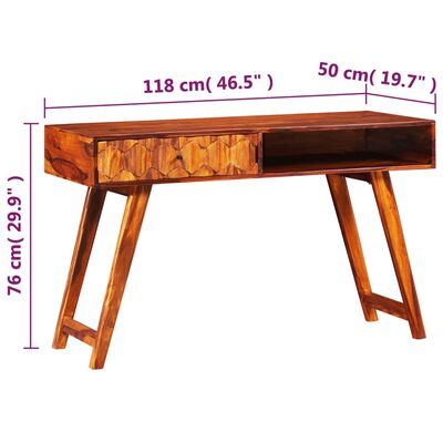 vidaXL Pisalna miza iz trdnega palisandra 118x50x76 cm