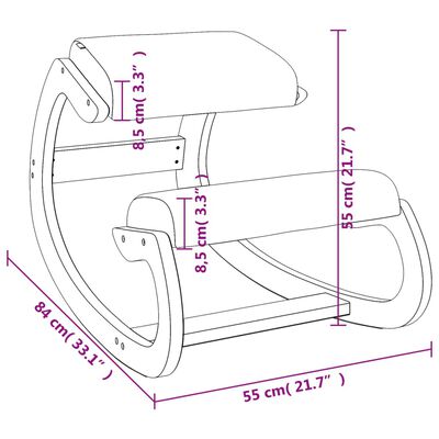 vidaXL Klečalni stol rjav 55x84x55 cm vezana plošča breza