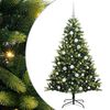 vidaXL Umjetna zložljiva božićna jelka 150 LED Zelena 150 cm PVC in PE