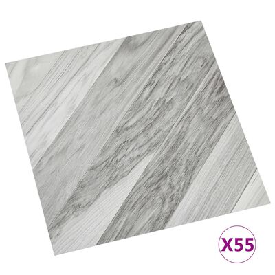 vidaXL Samolepilne talne plošče 55 kosov PVC 5,11 m² sive črtaste