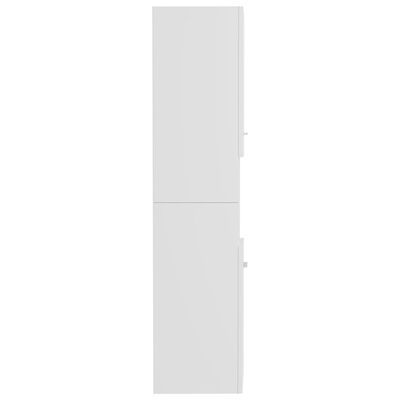 vidaXL Kopalniška omarica visok sijaj bela 30x30x130 cm iverna plošča