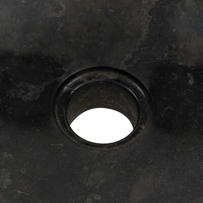vidaXL Kopalniška omarica z umivalnikom iz črnega marmorja