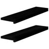 vidaXL Okenske police 2 kosa rjavo-črna 80x20x2 cm trdna hrastovina