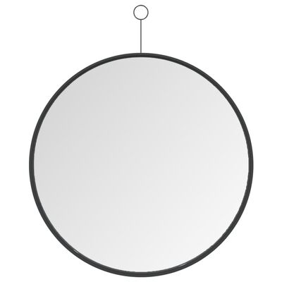 vidaXL Viseče ogledalo s kavljem črno 50 cm