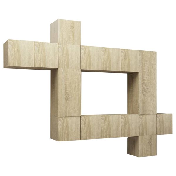 vidaXL Komplet TV omaric 10-delni sonoma hrast iverna plo&scaron;ča