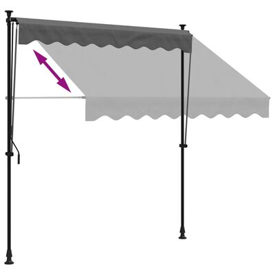 vidaXL Zložljiva tenda antracit 200x150 cm tkanina in jeklo