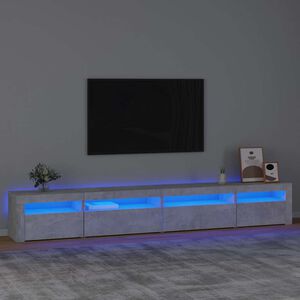 vidaXL TV omarica z LED lučkami betonsko siva 270x35x40 cm