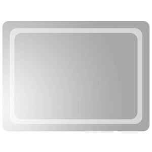 vidaXL LED kopalni&scaron;ko ogledalo Transparentno 80 x 60 cm kaljeno steklo