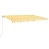 vidaXL Avtomatska tenda LED + senzor 500x300 cm rumeno/bela