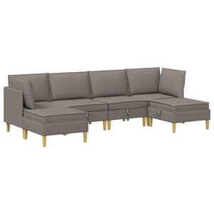 vidaXL Modularni kavč s shranjevanjem 6 pcs Taupe Blago