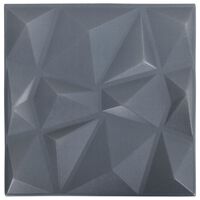 vidaXL 3D stenski paneli 12 kosov 50x50 cm diamantno sivi 3 m²