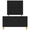vidaXL Konstrukcija postelje z vzglavjem Črna 90 x 200 cm blago