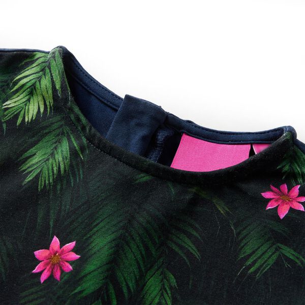 Otroška obleka z dolgimi rokavi mornarsko modra 140