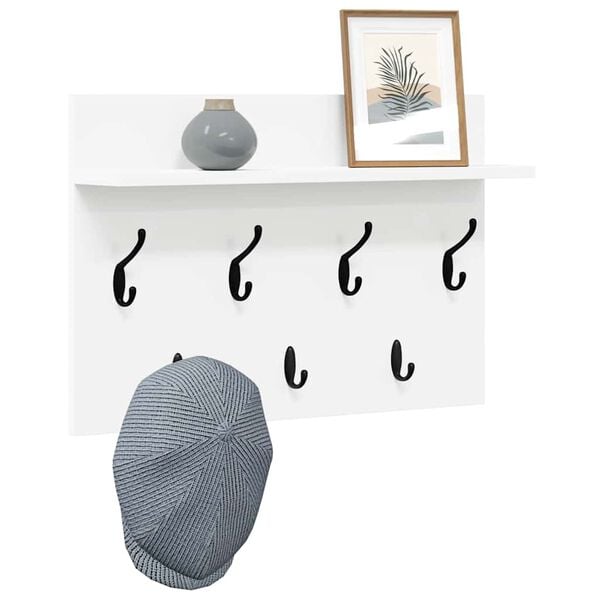 vidaXL Nadwyčajna obešalnik za plašče s polico Bela 60 x 40 x 12 cm